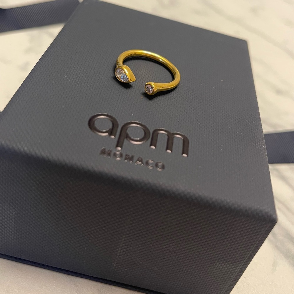 Apm Monaco open ring with pearl shaped
